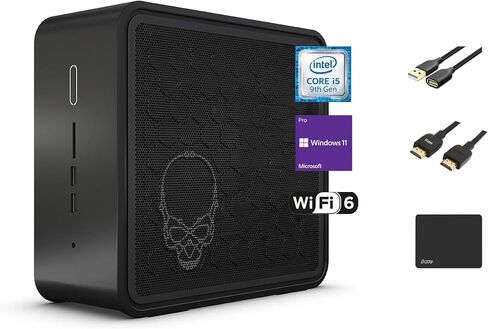 Intel NUC Business Mini PC Desktop Computer Core i5-9300H, 8GB RAM, 256GB PCIe SSD, Thunderbolts, HDMI, RJ-45, Wi-Fi 6, Windows 11 Pro, with 5ave 3PC Accessories in Saudi Arabia