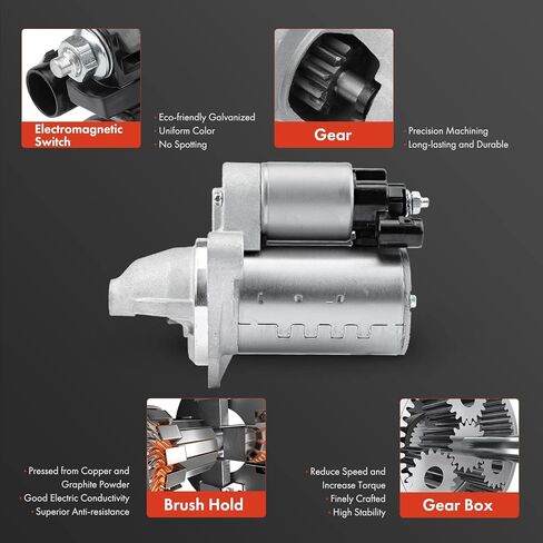 محرك تشغيل ممتاز A متوافق مع شيفروليه كولورادو 15-20، ماليبو وجي إم سي كانيون 15-20 وكاديلاك ATS، CTS وبويك لاكروس، ريجال، 2.0 لتر 2.5 لتر، 12 فولت 1.3 كيلو وات 11 أسنان CW، استبدال # 12657797، 12626963 in Kuwait