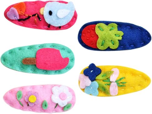California Tot Felt Cute Animal Hair Snap, Non-Slip Hair Clips for Toddler, Girls (Mega Set of 9) in Saudi Arabia