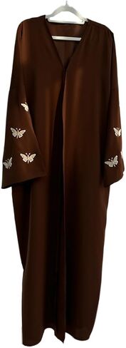MedeShe Muslim Women Butterfly Embroidery Open Kimono Abayas Eid Long Robe in Saudi Arabia