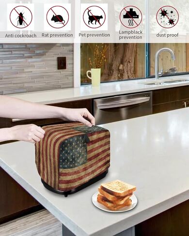 Toaster Dust Cover for Kitchen 2 Slice, Farmhouse Cow Flower Black Bread Maker Cover Toasters Covers for Fingerprint Protector, Washable Kitchen Small Appliance Ovens Accessories Cover 12x7.5x8in in Saudi Arabia