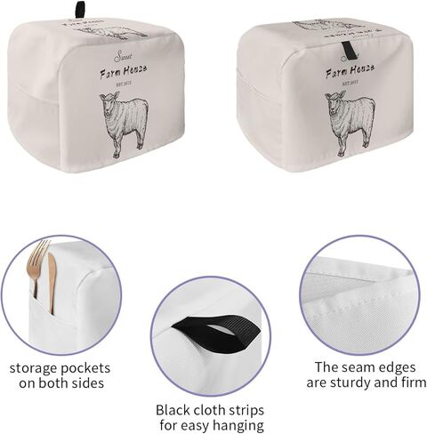 Toaster Dust Cover with Pockets, Sunflower Bottle Retro Wood Grain Soft Washable 2 Slice Toaster Cover, Dust-proof Cover for Small Appliance Cover and Fingerprint Protection in Kuwait