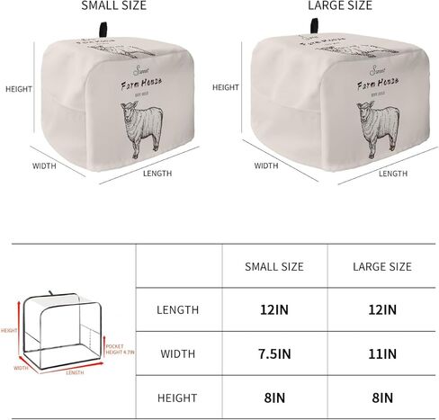 Toaster Dust Cover with Pockets, Sunflower Bottle Retro Wood Grain Soft Washable 2 Slice Toaster Cover, Dust-proof Cover for Small Appliance Cover and Fingerprint Protection in Kuwait