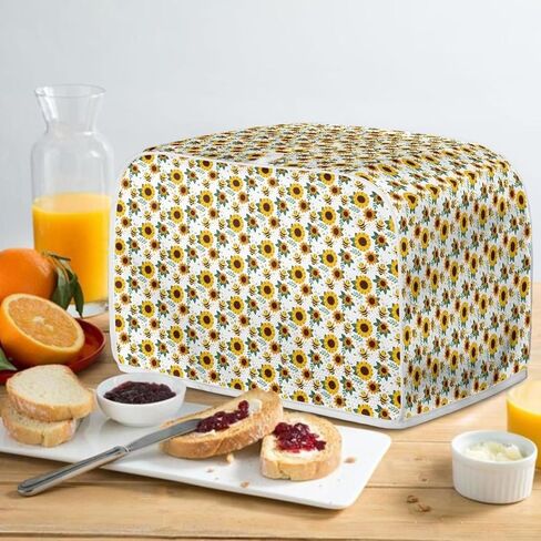 عباد الشمس النحل 2 شريحة محمصة غطاء المطبخ الأجهزة الصغيرة يغطي بصمة ودهني حامي آلة قابل للغسل البوليستر محمصة غطاء غبار مع ديكور المنزل المطبخ in Kuwait