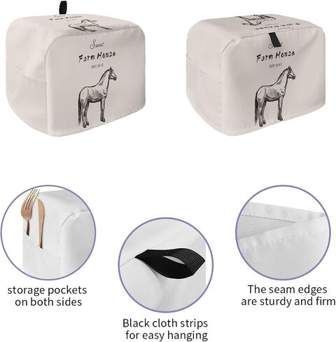 Toaster Dust Cover with Pockets, Sunflower Bottle Retro Wood Grain Soft Washable 2 Slice Toaster Cover, Dust-proof Cover for Small Appliance Cover and Fingerprint Protection in Saudi Arabia