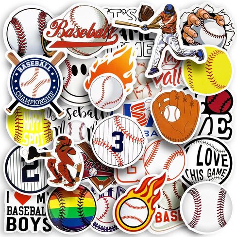 150PCS Baseball Stickers - Waterproof, Vinyl, for Bottles, Helmets, Posters & Scrapbooks - Gifts for Teens & Kids in Saudi Arabia