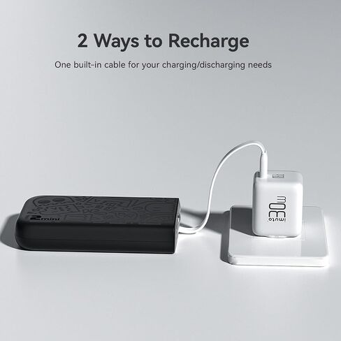 شاحن محمول بنمط جرافيتي مع كابل USB C مدمج، شاشة LED للشحن السريع بقدرة 20000 مللي أمبير في الساعة لبنك الطاقة، أساسيات السفر، حزمة بطارية متوافقة مع iPhone وSamsung وiPad وجميع الهواتف المحمولة in Saudi Arabia