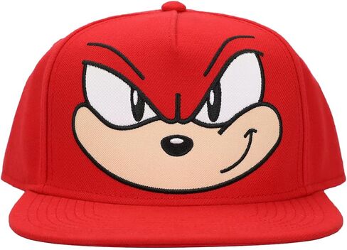قبعة Bioworld Sonic The Hedgehog Knuckles ذات الوجه الكبير للرجال باللون الأحمر in Saudi Arabia