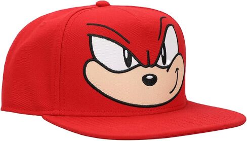 قبعة Bioworld Sonic The Hedgehog Knuckles ذات الوجه الكبير للرجال باللون الأحمر in Saudi Arabia