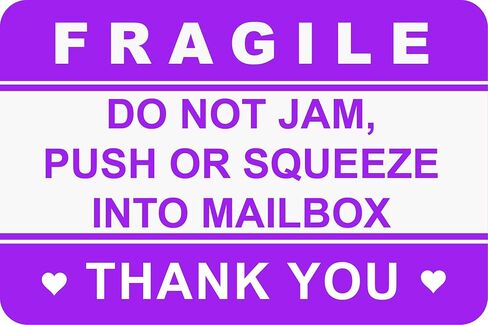 200 قطعة مقاس 2 × 3 بوصة لا تدفع أو تضغط في ملصقات صندوق البريد أرجواني هش شكرًا لك ملصق لاصق للشحن والتعبئة البريدية وحقيبة المجوهرات الحالية in Kuwait