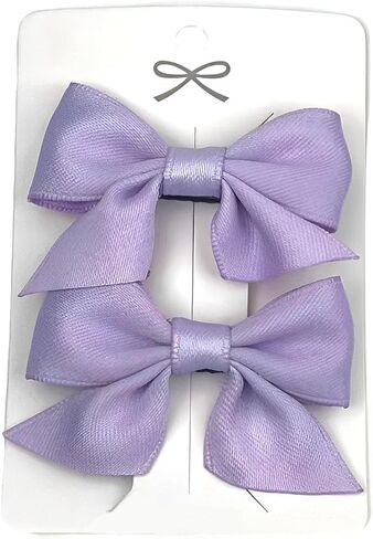 مشابك شعر على شكل فيونكة باللون الأخضر الفاتح، زوج واحد مقاس 2.16 بوصة، مشابك شعر للأطفال مغطاة بالكامل بلون سادة، إكسسوارات شريط من الحرير المضلع للفتيات الصغيرات والرضع والأطفال الصغار in Kuwait