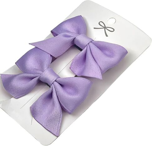 مشابك شعر على شكل فيونكة باللون الأخضر الفاتح، زوج واحد مقاس 2.16 بوصة، مشابك شعر للأطفال مغطاة بالكامل بلون سادة، إكسسوارات شريط من الحرير المضلع للفتيات الصغيرات والرضع والأطفال الصغار in Kuwait