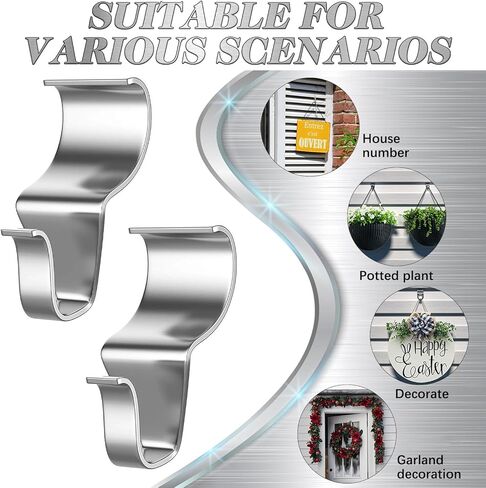 10Pcs Vinyl Siding Hooks,Siding Hooks for Hanging Outdoor,Hooks for Vinyl Siding to Hang Things,Vinyl Siding Clips for Hanging,No-Hole Needed Siding Hooks for Hanging Outdoor Home Decor(Silver) in Kuwait