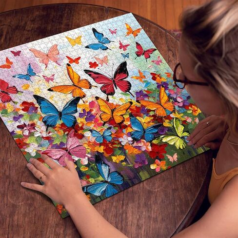Butterfly Puzzles for Adults 1000 Pieces, Colorful Flower Puzzle Butterfly Art Painting Puzzle, Garden Puzzle, Hard Difficult Challenging Jigsaw Puzzles for Adults in Saudi Arabia