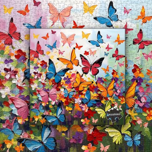 Butterfly Puzzles for Adults 1000 Pieces, Colorful Flower Puzzle Butterfly Art Painting Puzzle, Garden Puzzle, Hard Difficult Challenging Jigsaw Puzzles for Adults in Saudi Arabia