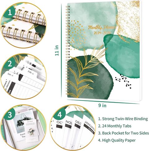 2024-2026 Monthly Planner - Monthly Planner 2024-2026, Jul. 2024 to Jun. 2026, 24-Month Planner with Ample Blocks and 24 Monthly Tabs. Two Years Monthly Planner, Flexible Cover, Perfect Organizer in Saudi Arabia