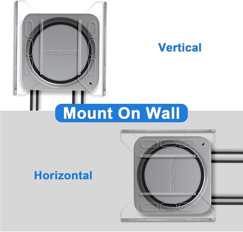 Wall Mount and Under Desk Mount Acrylic Bracket Holder for Mac Studio Mount, Vertical Desktop Stand Compatible with Mac Studio M1 M2 Max/Ultra in Saudi Arabia