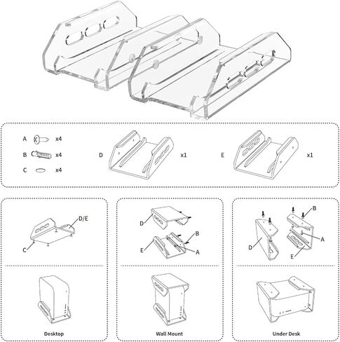 Wall Mount and Under Desk Mount Acrylic Bracket Holder for Mac Studio Mount, Vertical Desktop Stand Compatible with Mac Studio M1 M2 Max/Ultra in Saudi Arabia