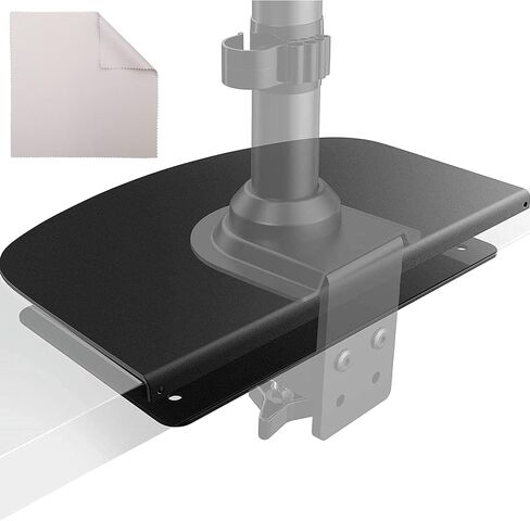 Wecker Monitor Mount Reinforcement Plate - Steel - for Thin Glass and Other Fragile Table Tops - Fits Most Monitor Stand C Clamp Installation - Anti-Slip Padding - Complete with Cleaning Cloth in Saudi Arabia
