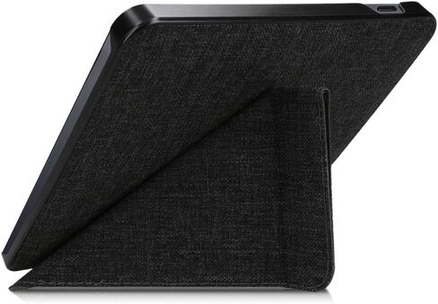 kwmobile Origami Case Compatible with Kobo Libra H2O - Slim Fabric Cover - Dark Grey in Saudi Arabia
