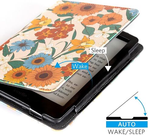 حافظة CoBak Kindle Paperwhite مع حامل - غطاء متين من جلد البولي يوريثان مع خاصية التنبيه التلقائي للنوم، وفتحة للبطاقة، وميزة حزام اليد - يناسب Kindle Paperwhite الجيل الحادي عشر مقاس 6.8 بوصات وإصدار Signature 2021 in Saudi Arabia