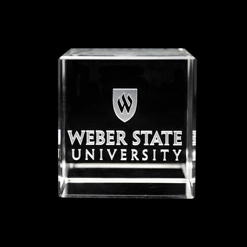 Fan Frenzy Gifts School Logo Crystal Cube | Paper Weight in Saudi Arabia