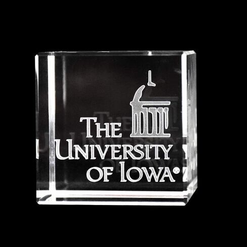 Fan Frenzy Gifts School Logo Crystal Cube | Paper Weight in Saudi Arabia