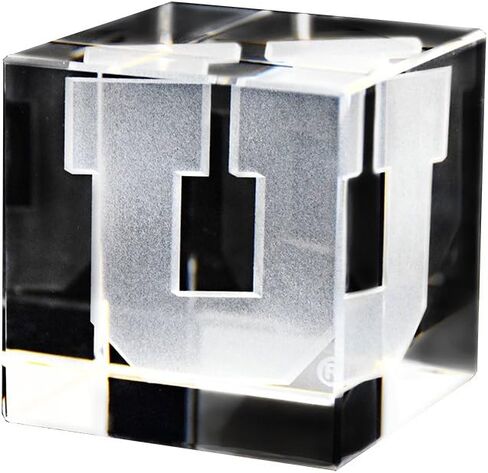 Fan Frenzy Gifts School Logo Crystal Cube | Paper Weight in Saudi Arabia