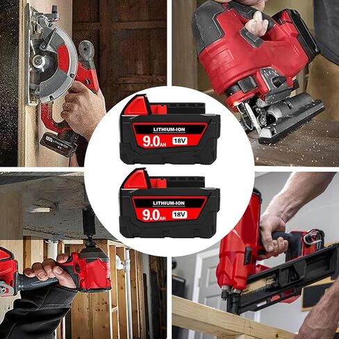 SKYON 18V 6.5Ah 48-11-1850 Battery Replacement for 18V M-18 48-11-1865 48-11-1860 XC6.0Ah 48-11-1850 XC5.0Ah 48-11-1840 XC4.0Ah Lithium-Ion Battery Compatible with Milwaukee 18V M-18 Tools Battery in Kuwait