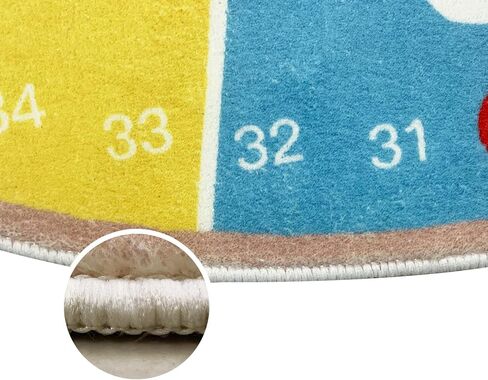 Kids Rug 5.2Ft Large Round Carpet Circle Clock Play Mat Telling Time Educational Rug for Boys Girls Teaching Clock Classroom Playroom Bedroom Rug for Nursery Decor, 63in in Kuwait