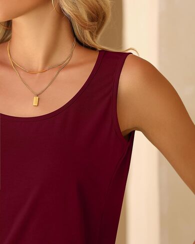 4 Pack Women's Sleeveless Tops, Loose Fit Tank Tops Scoop Neck T Shirts Casual Summer Sleeveless Tunic Tops in Saudi Arabia