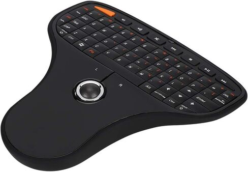 لوحة مفاتيح لاسلكية صغيرة بتردد 2.4 جيجا هرتز مع ماوس كرة التتبع وعجلة التمرير ولوحة مفاتيح USB للوسائط المتعددة وجهاز تحكم عن بعد لاسلكي QWERTY لأجهزة Windows Smart TV PC Notebook in Kuwait