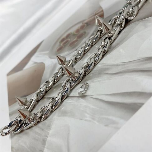 مكتنزة سبايك المختنق قلادة للنساء الفتيات الفولاذ المقاوم للصدأ الأزياء القوطي الشرير القلائد القصيرة رجالي اليدوية قابل للتعديل سلسلة طوق القوطية الهيب هوب الشارع الشهير خمر روك برشام مجوهرات اكسسوارات in Kuwait