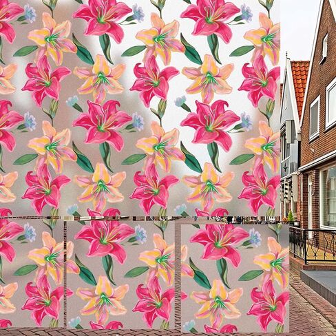 Pre Cut Square Window Privacy Film Tiles: UV Protection, Removable Self - Adhesive Decorative Glass Sticker – Ideal for Home & Office, Features Floral, Patterns (10 Tiles, 12"x12" Each) (002_FC) in Saudi Arabia