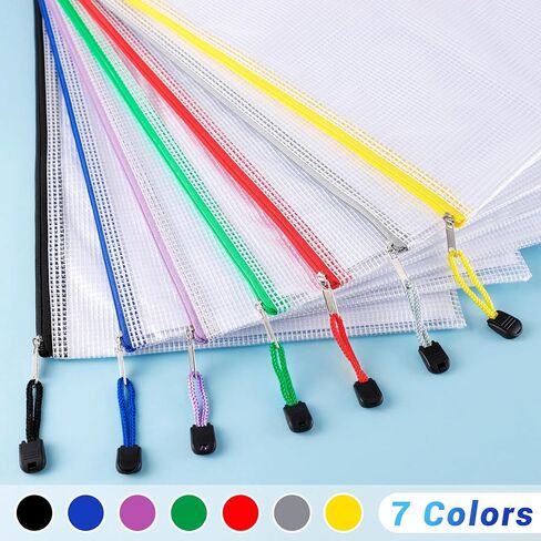 28 قطعة من أكياس سحاب شبكية من Antner لتنظيم التخزين، جيوب مستندات بلاستيكية بحجم Letter/A4، حقائب ملفات للسفر واللوازم المكتبية المدرسية، حقائب ألغاز شبكية كبيرة لتخزين ألعاب الطاولة in Kuwait