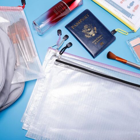 28 قطعة من أكياس سحاب شبكية من Antner لتنظيم التخزين، جيوب مستندات بلاستيكية بحجم Letter/A4، حقائب ملفات للسفر واللوازم المكتبية المدرسية، حقائب ألغاز شبكية كبيرة لتخزين ألعاب الطاولة in Kuwait