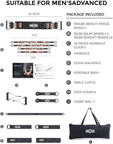 مجموعة الصالة الرياضية المحمولة من INNSTAR لتمارين رفع الطاقة والمقاومة لكامل الجسم in Kuwait