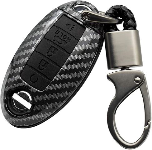 ontto 5 Buttons Keycase Fit for Nissan Remote Key Fob Cover Fit for Infiniti Carbon Texture Black in Saudi Arabia