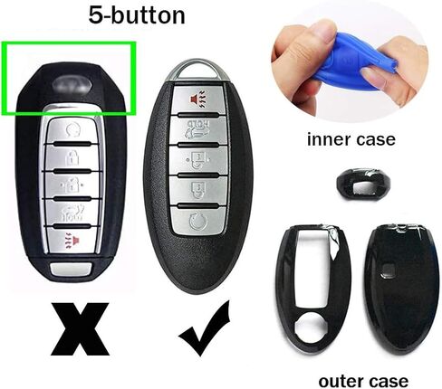 ontto 5 Buttons Keycase Fit for Nissan Remote Key Fob Cover Fit for Infiniti Carbon Texture Black in Saudi Arabia
