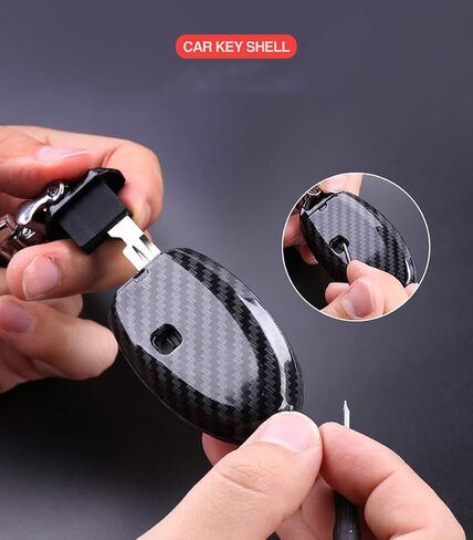 ontto 5 Buttons Keycase Fit for Nissan Remote Key Fob Cover Fit for Infiniti Carbon Texture Black in Saudi Arabia