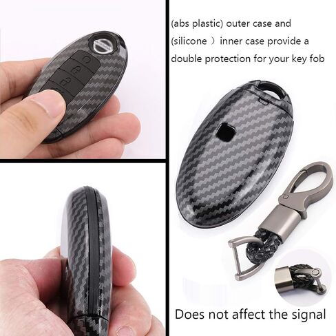 ontto 5 Buttons Keycase Fit for Nissan Remote Key Fob Cover Fit for Infiniti Carbon Texture Black in Saudi Arabia