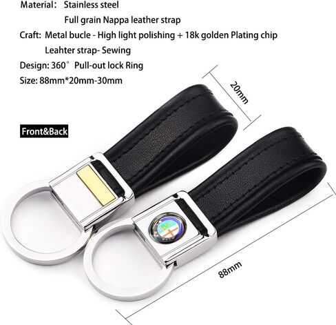 Stainless steel lanyard keychain and leather strap clips compatible with infiniti key fob in Saudi Arabia