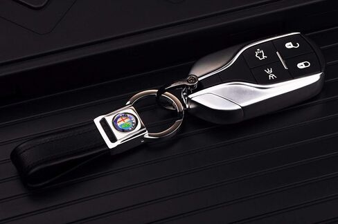 Stainless steel lanyard keychain and leather strap clips compatible with infiniti key fob in Saudi Arabia