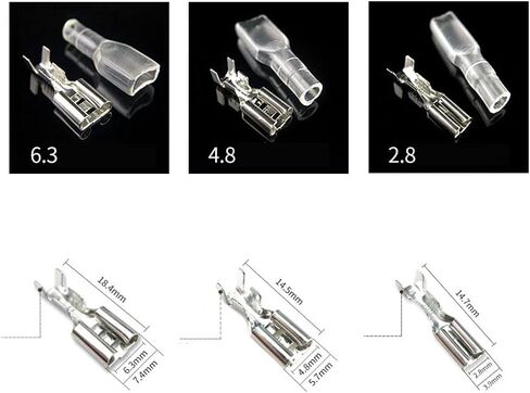 30 قطعة طرف تجعيد بأسمائها الحقيقية 4.8 مم، أطراف كهربائية معزولة أنثى مع كابل 16AWG مقاس 20 سم، موصلات سريعة بأسمائها الحقيقية مع كم عازل، 30 عبوة in Kuwait