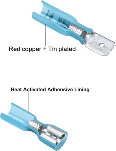 موصلات سلكية قابلة للانكماش بالحرارة من MuHize - مجموعة أطراف أسلاك كهربائية مطورة مقاومة للماء 220 قطعة (جديد 2024)، مجموعة وصلات مؤخرة الشوكة الحلقية المعزولة للسيارات والقوارب والشاحنات والستيريو والمفاصل in Kuwait