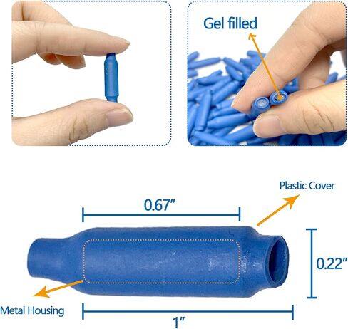 Low Voltage Wire Connectors - B Connectors Silicone Filled Wet B Gel Telephone Alarm Wire Crimp Bean Type Splice for Low Voltage Application, Blue (1000Pcs) in Saudi Arabia