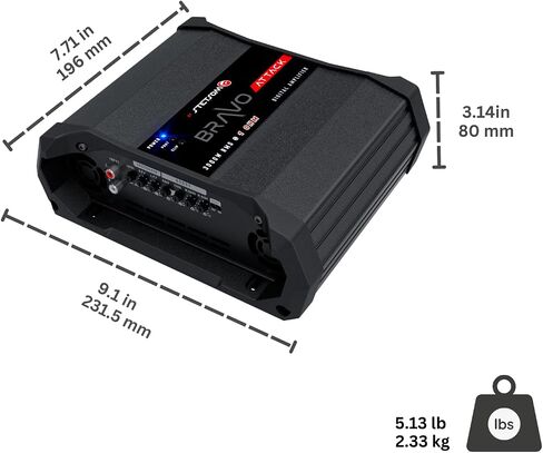 Stetsom Bravo Attack 3000 1 Ohm Mono Car Amplifier, 3000.1 3K Watts RMS, 1Ω Stable Car Audio, Full Range HD Sound Quality, Crossover & Bass Boost, Car Stereo Speaker MD, Smart Coolers in Saudi Arabia