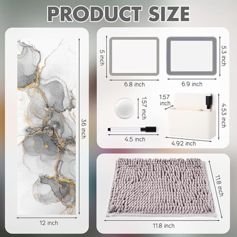 Timgle 8 Pcs Magnetic Locker Set Including Magnetic Wallpaper Locker Mirror Locker Organizer Carpet Whiteboard Dry Erase Marker Locker Accessories for Office School Supplies (Green,Wavy Style) in Kuwait