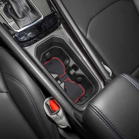 Cup Holder for Jeep Compass Accessories 2022 2023 2024 Premium Custom Fit Inserts Center Console Liners Interior Door Pockets Rubber Pad Mat Kit (Blue Trim) - 16 PCS/Set in Kuwait