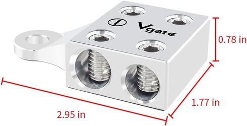 Vgate 4-Way Post Terminal Ends Distribution Block Bus Bar، 8AWG حتى 4/0 (XL) مقياس AWG، لبطارية حمض الرصاص الليثيوم أو AGM مع أطراف مسمار أو مسامير ملولبة، M8 أو 5/16"-18 in Saudi Arabia
